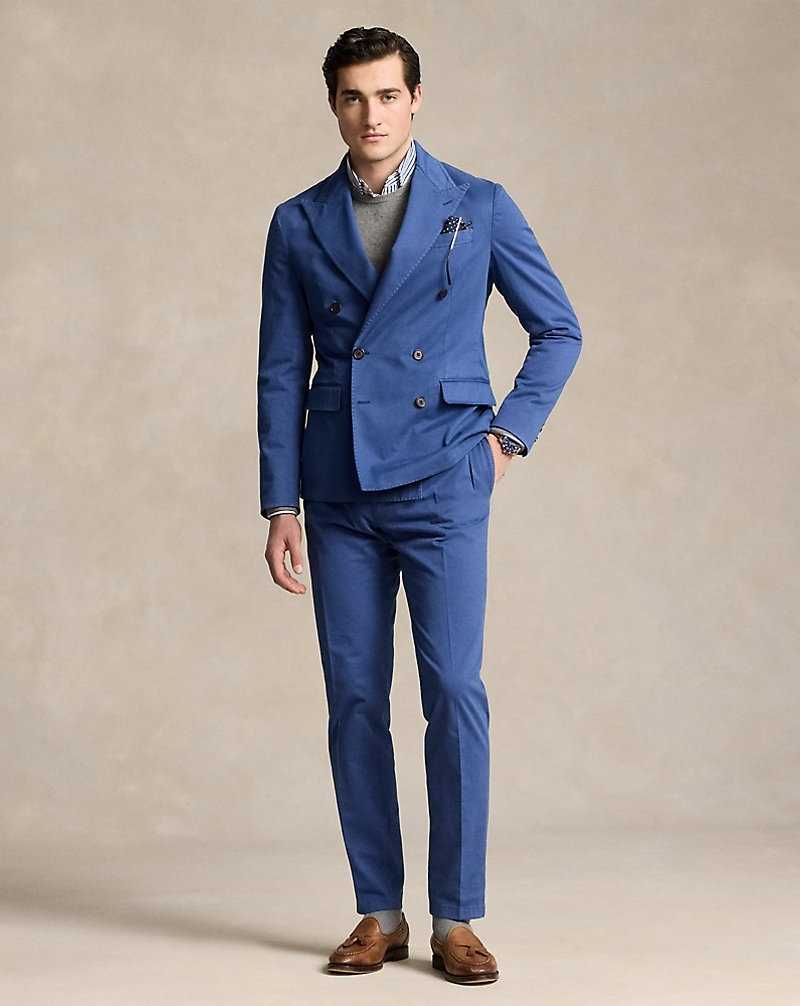 Blazers Ralph Lauren Soft Tailored Stretch Chino Hombre Azul Rey | SHZWOVP-61 - vista 3