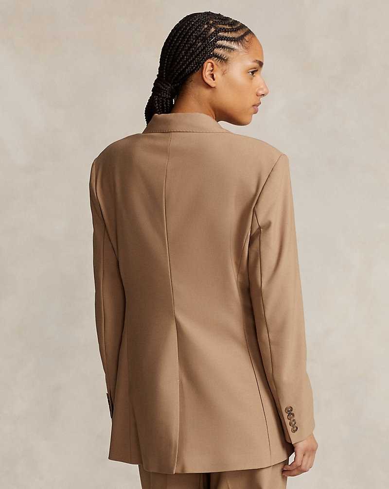 Blazers Ralph Lauren Stretch Wool-Blend Mujer Camel | NELBUQV-14 - vista 4