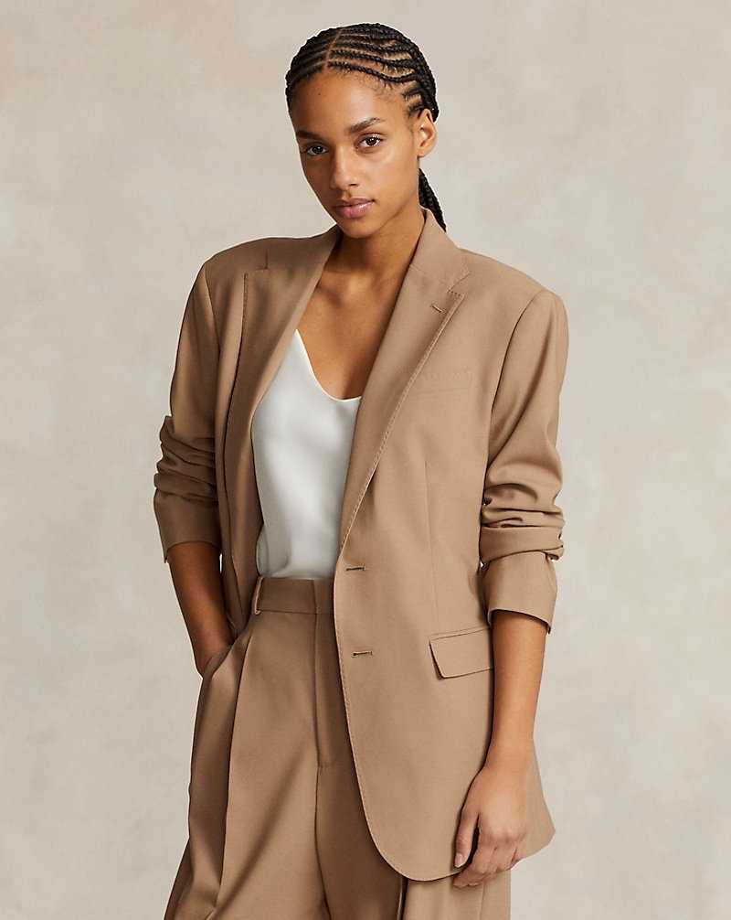 Blazers Ralph Lauren Stretch Wool-Blend Mujer Camel | NELBUQV-14 - vista 1