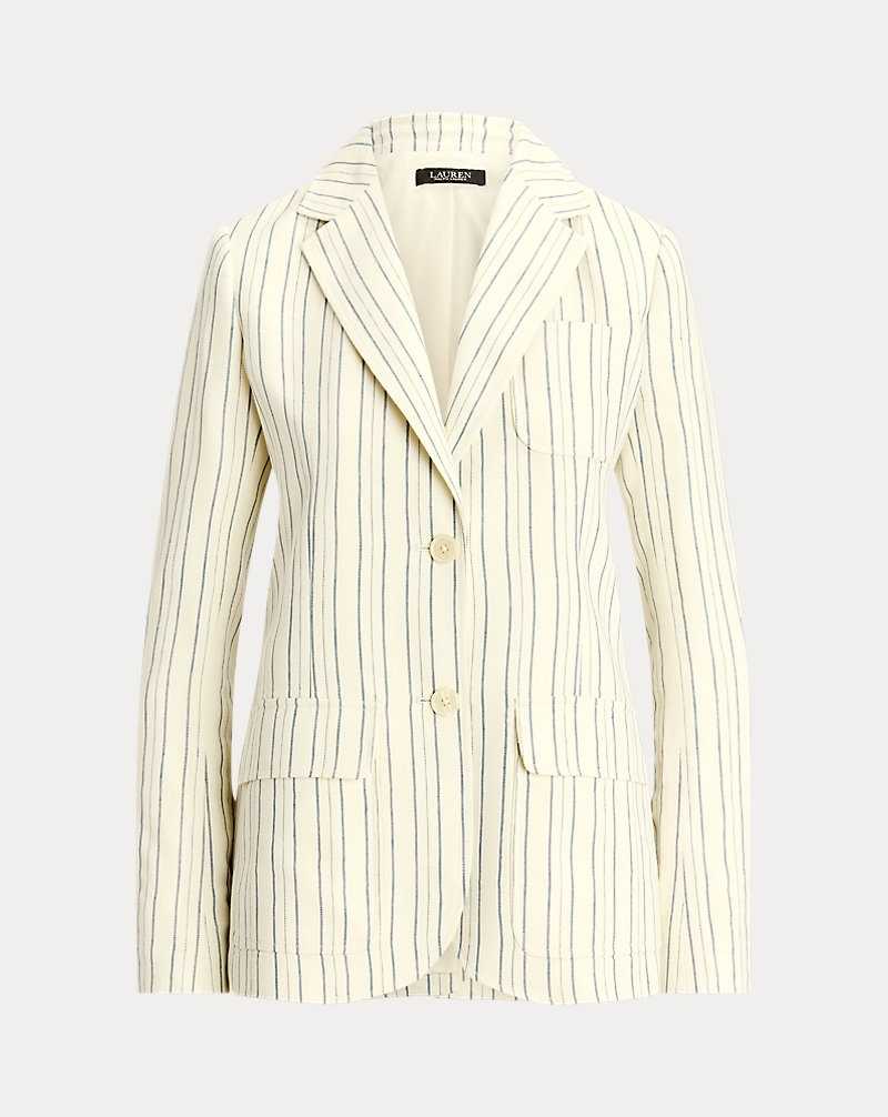 Blazers Ralph Lauren Striped Cotton-Blend Mujer Cream/Blue | ASTZVEL-75 - vista 2