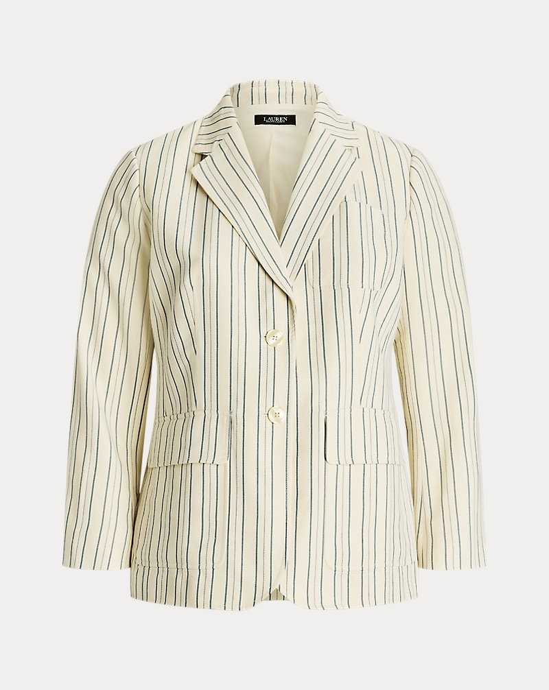 Blazers Ralph Lauren Striped Cotton-Blend Mujer Cream/Blue | NGHRPZO-03 - vista 2
