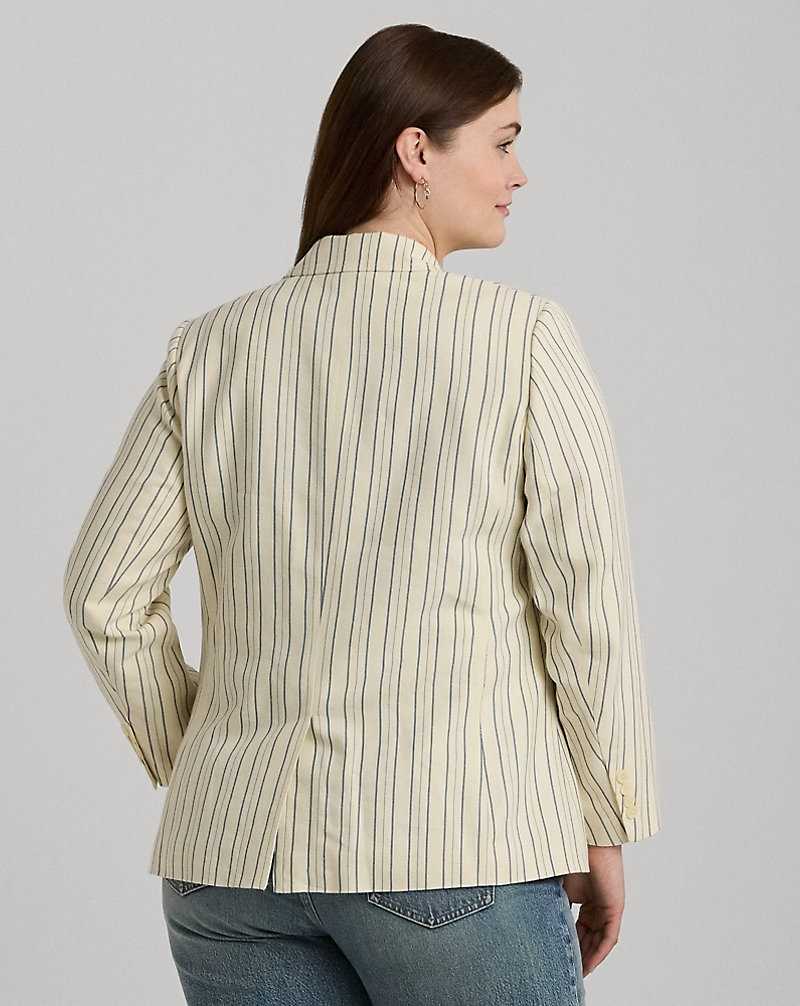 Blazers Ralph Lauren Striped Cotton-Blend Mujer Cream/Blue | NGHRPZO-03 - vista 4