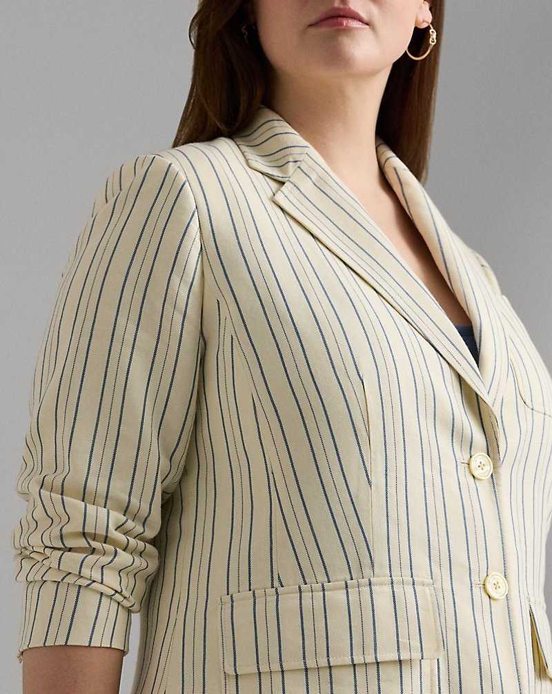 Blazers Ralph Lauren Striped Cotton-Blend Mujer Cream/Blue | NGHRPZO-03 - vista 5