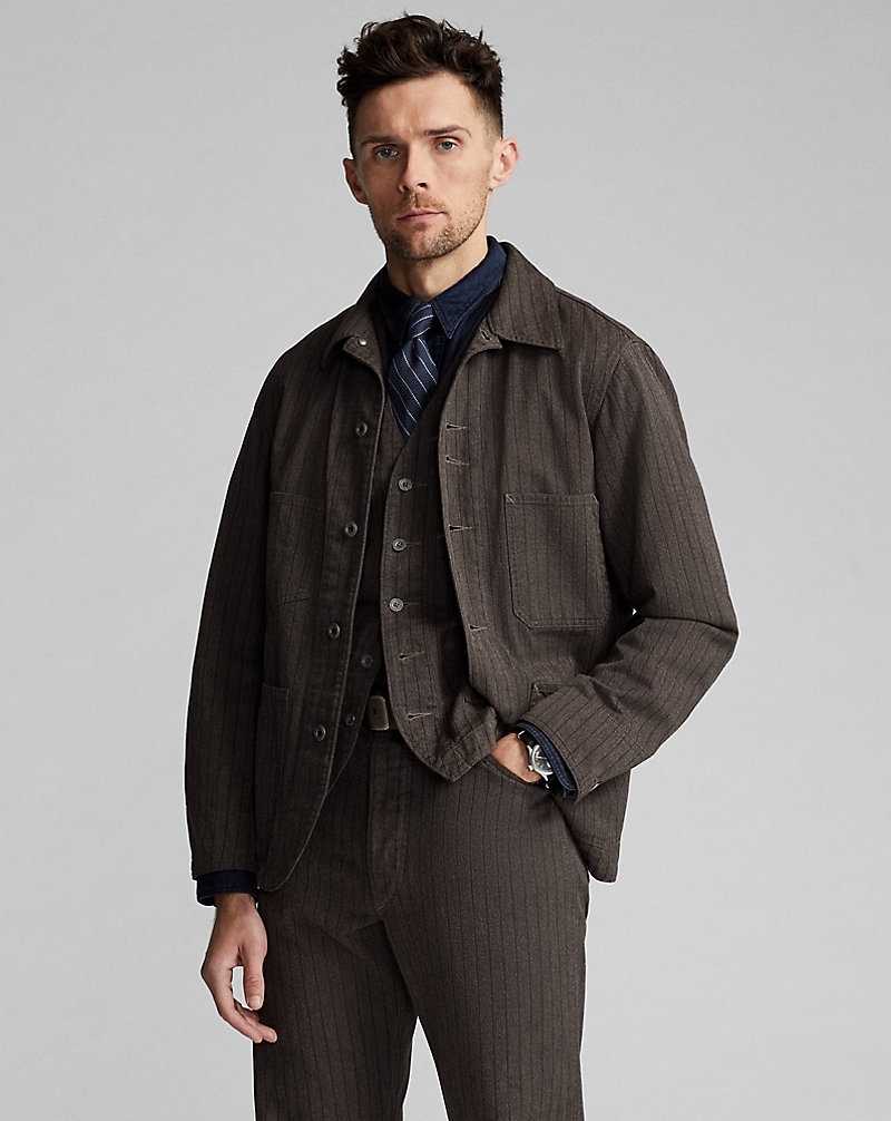 Blazers Ralph Lauren Striped Jaspe Twill Hombre Black/White | RUTFLSD-18 - vista 2
