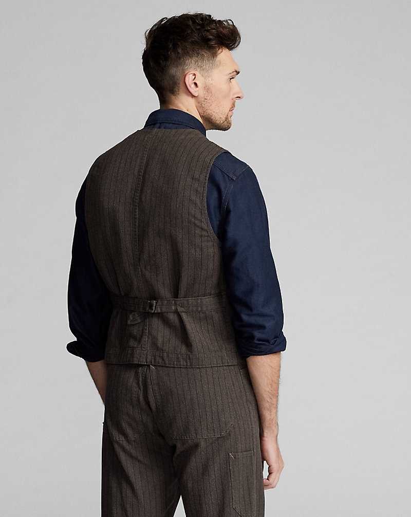 Blazers Ralph Lauren Striped Jaspe Twill Waistcoat Hombre Black/White | SRAXCFH-62 - vista 4