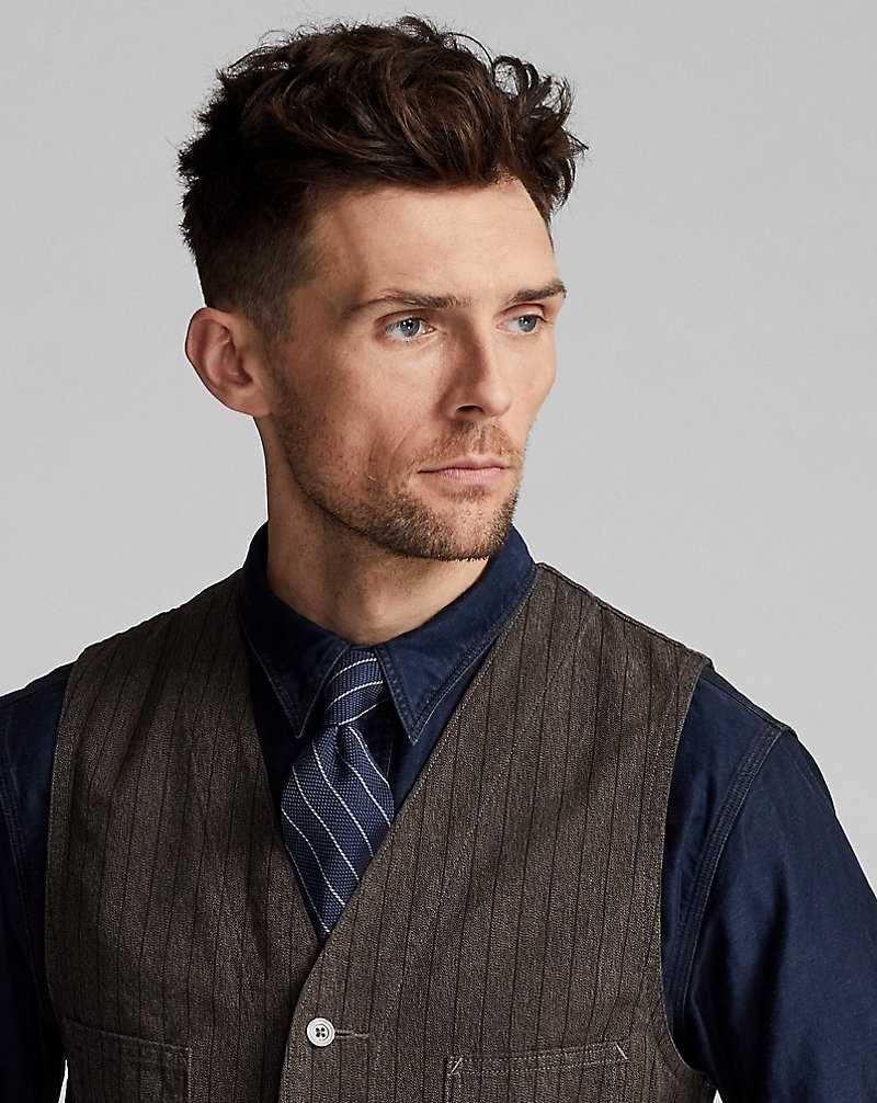 Blazers Ralph Lauren Striped Jaspe Twill Waistcoat Hombre Black/White | SRAXCFH-62 - vista 5