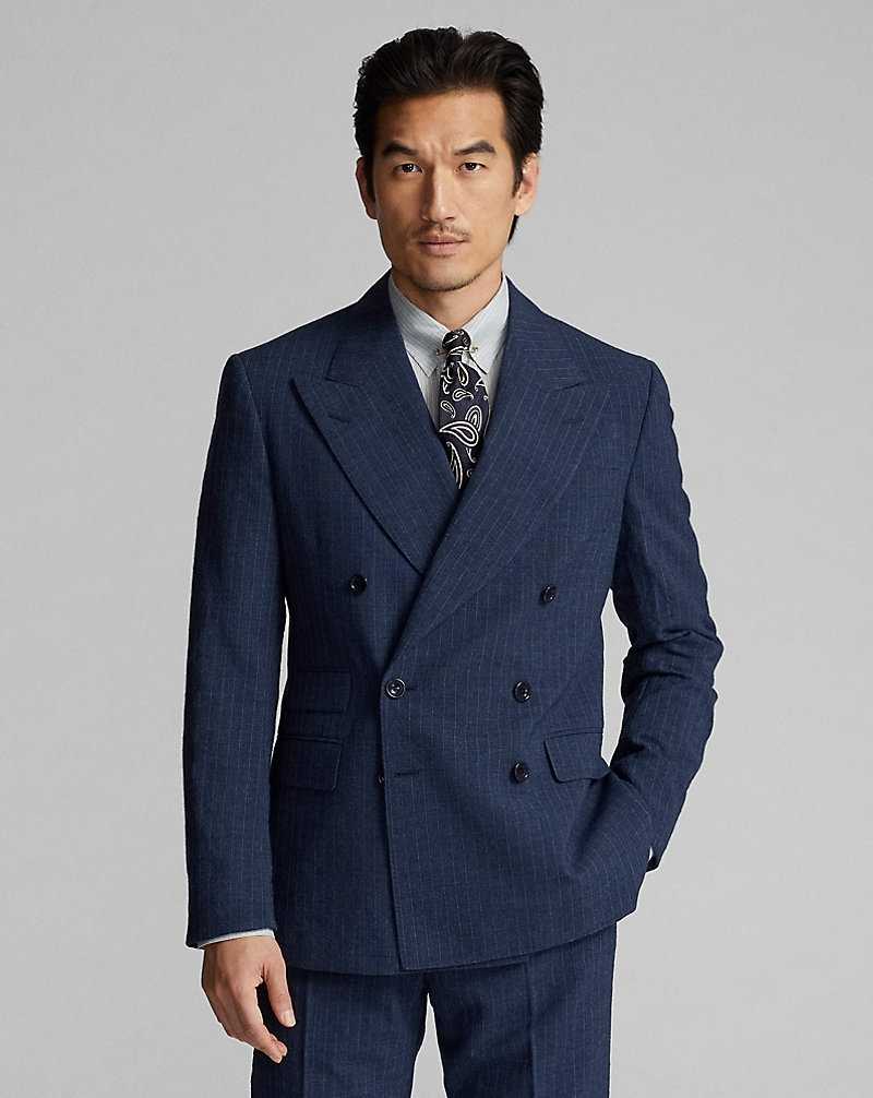 Blazers Ralph Lauren Striped Wool Hombre Azules | URBIYKJ-39 - vista 2