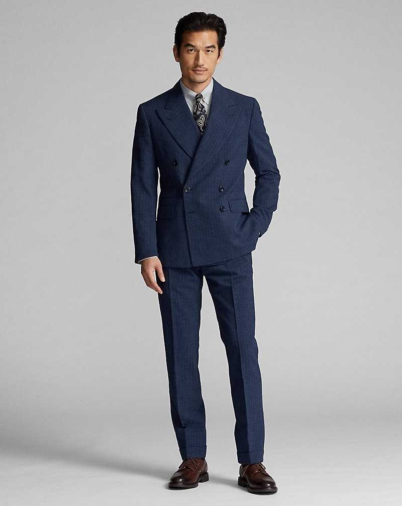 Blazers Ralph Lauren Striped Wool Hombre Azules | URBIYKJ-39 - vista 3