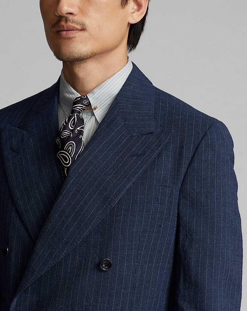 Blazers Ralph Lauren Striped Wool Hombre Azules | URBIYKJ-39 - vista 5