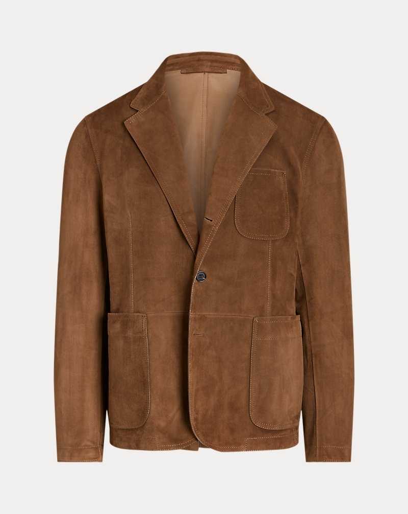 Blazers Ralph Lauren Suede Hombre Marrom | SDXWNCP-46 - vista 2