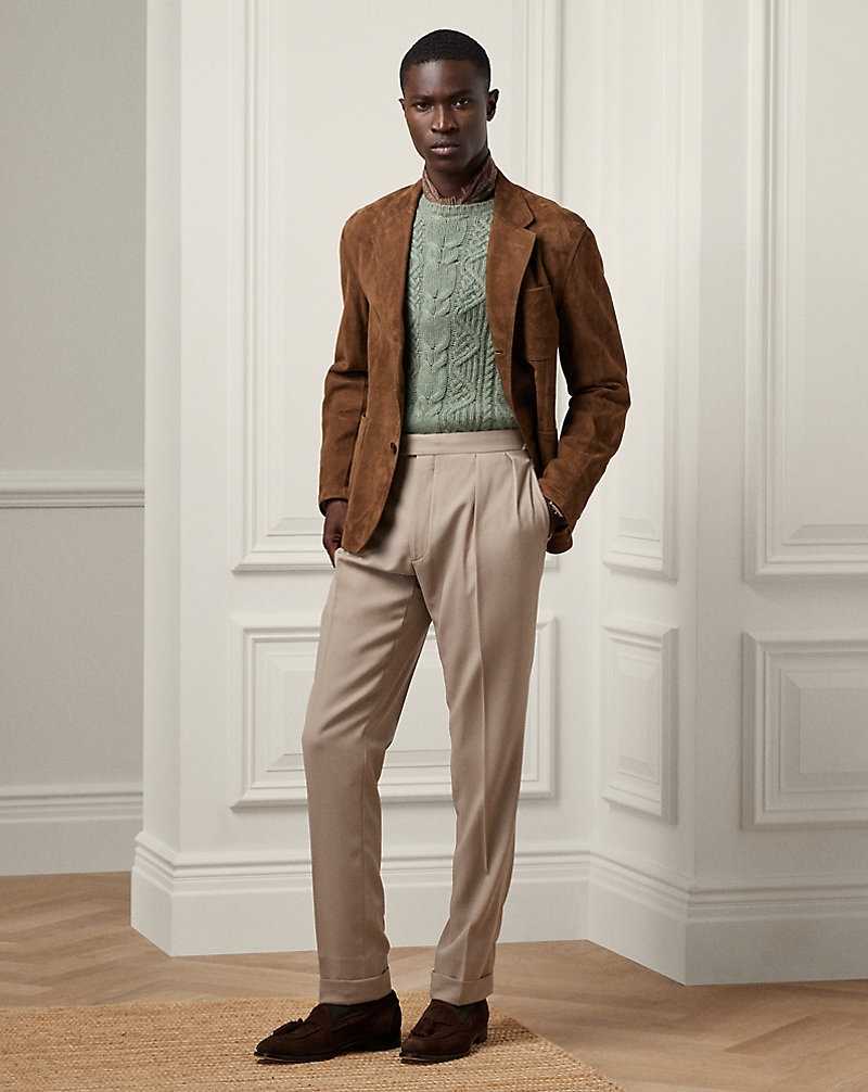 Blazers Ralph Lauren Suede Hombre Marrom | SDXWNCP-46 - vista 3