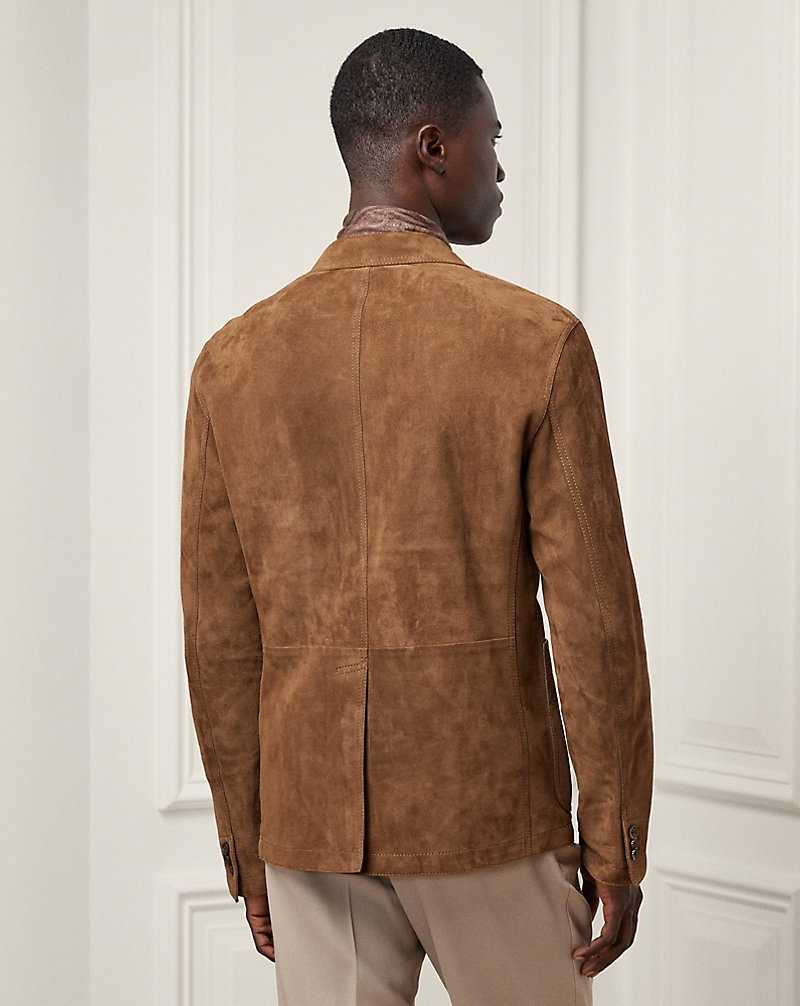 Blazers Ralph Lauren Suede Hombre Marrom | SDXWNCP-46 - vista 4