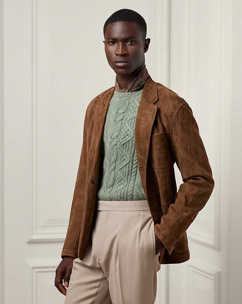 Blazers Ralph Lauren Suede Hombre Marrom | SDXWNCP-46 - vista 1