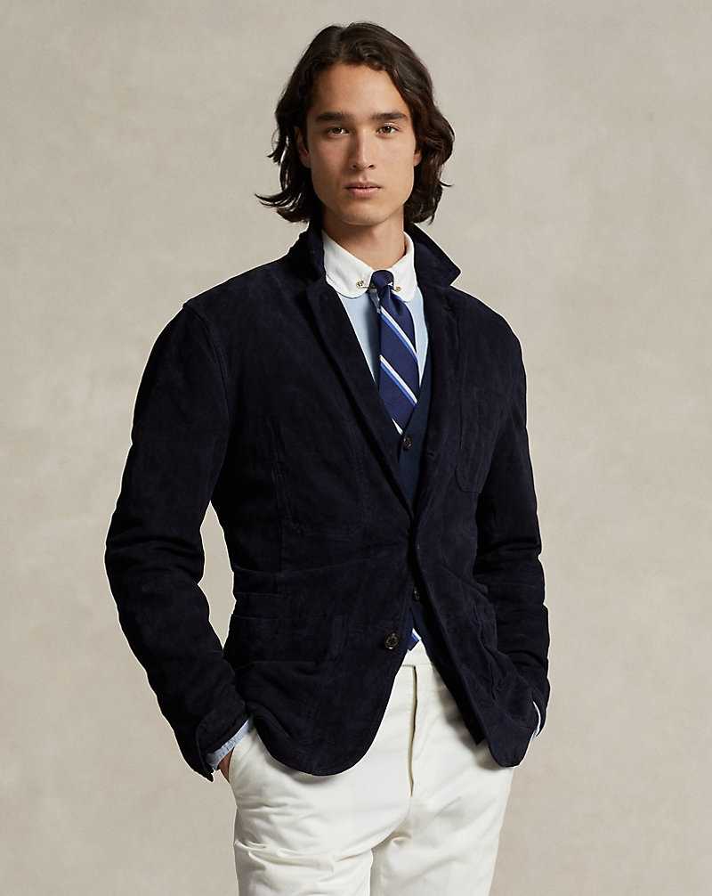 Blazers Ralph Lauren Suede Utility Hombre Azul Marino | VBENYHO-78 - vista 1