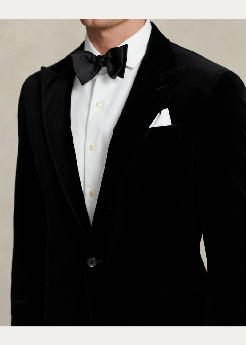 Blazers Tailored Velvet Jackets Hombre Negros | TPXR01354 - vista 2