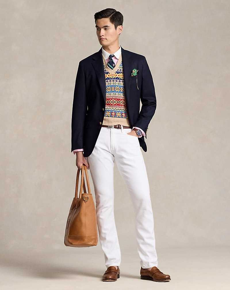 Blazers Ralph Lauren The Iconic Doeskin Two-Button Hombre Azul Marino | TZFNJIC-28 - vista 3