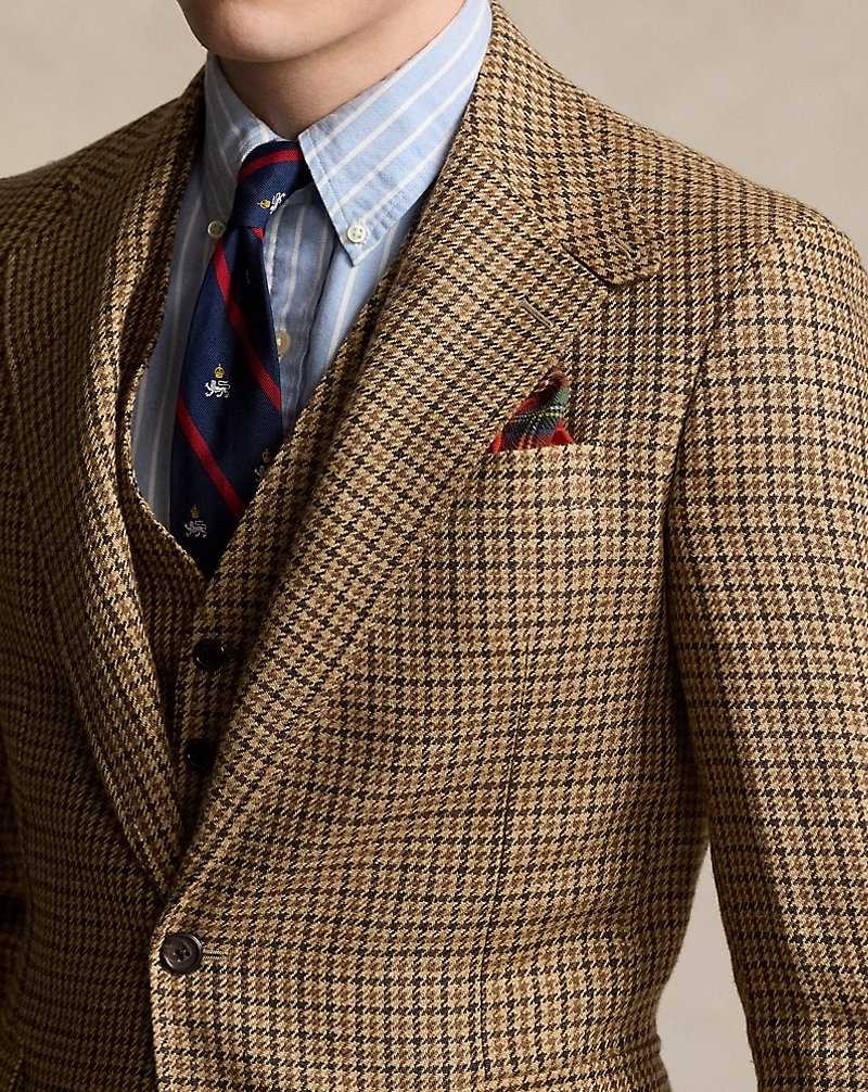 Blazers Ralph Lauren The RL67 Checked Linen-Silk Hombre Tan/Brown Multi | SONVAHG-61 - vista 5