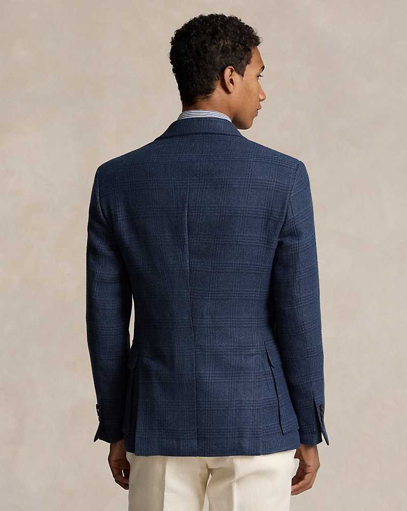 Blazers Ralph Lauren The RL67 Glen Plaid Linen-Wool Hombre Navy/Blue Multi | TWJNBCI-62 - vista 4