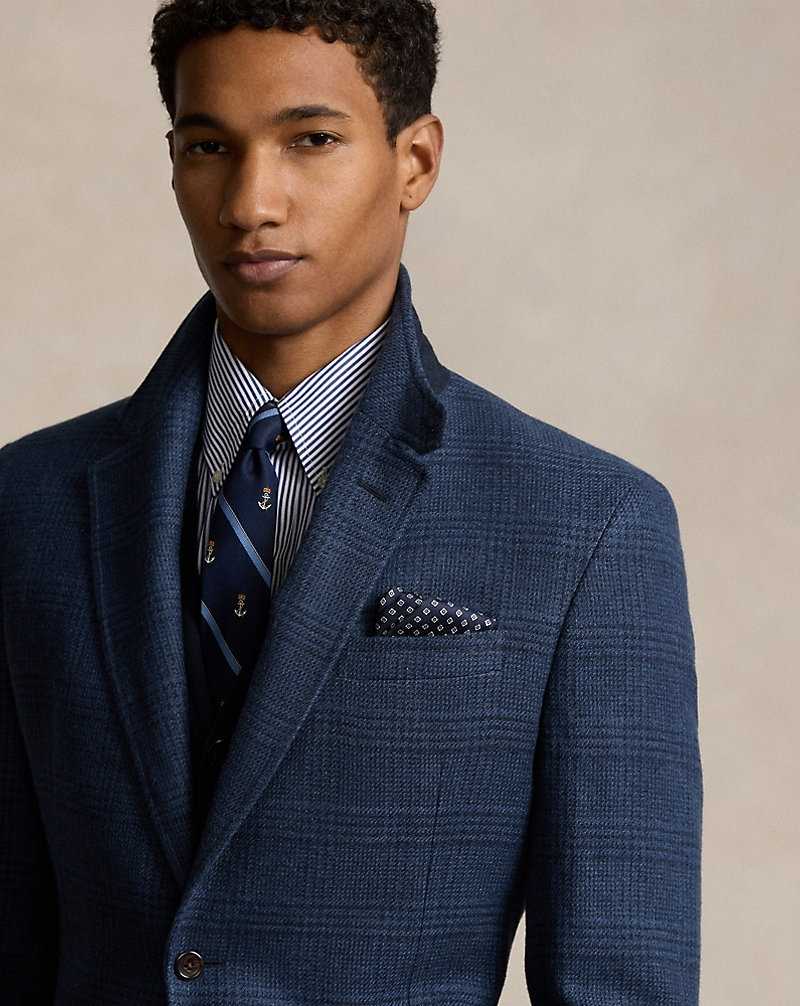 Blazers Ralph Lauren The RL67 Glen Plaid Linen-Wool Hombre Navy/Blue Multi | TWJNBCI-62 - vista 5