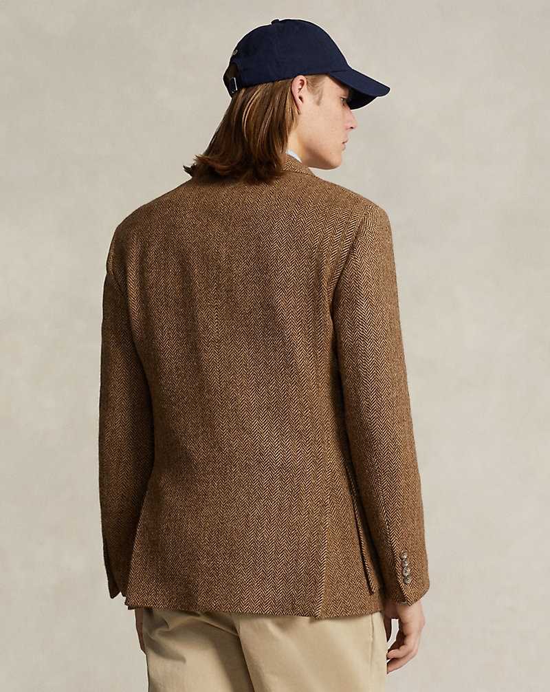 Blazers Ralph Lauren The RL67 Herringbone Hombre Marrom | BYNVFEG-98 - vista 4