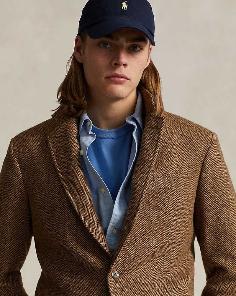 Blazers Ralph Lauren The RL67 Herringbone Hombre Marrom | BYNVFEG-98 - vista 5