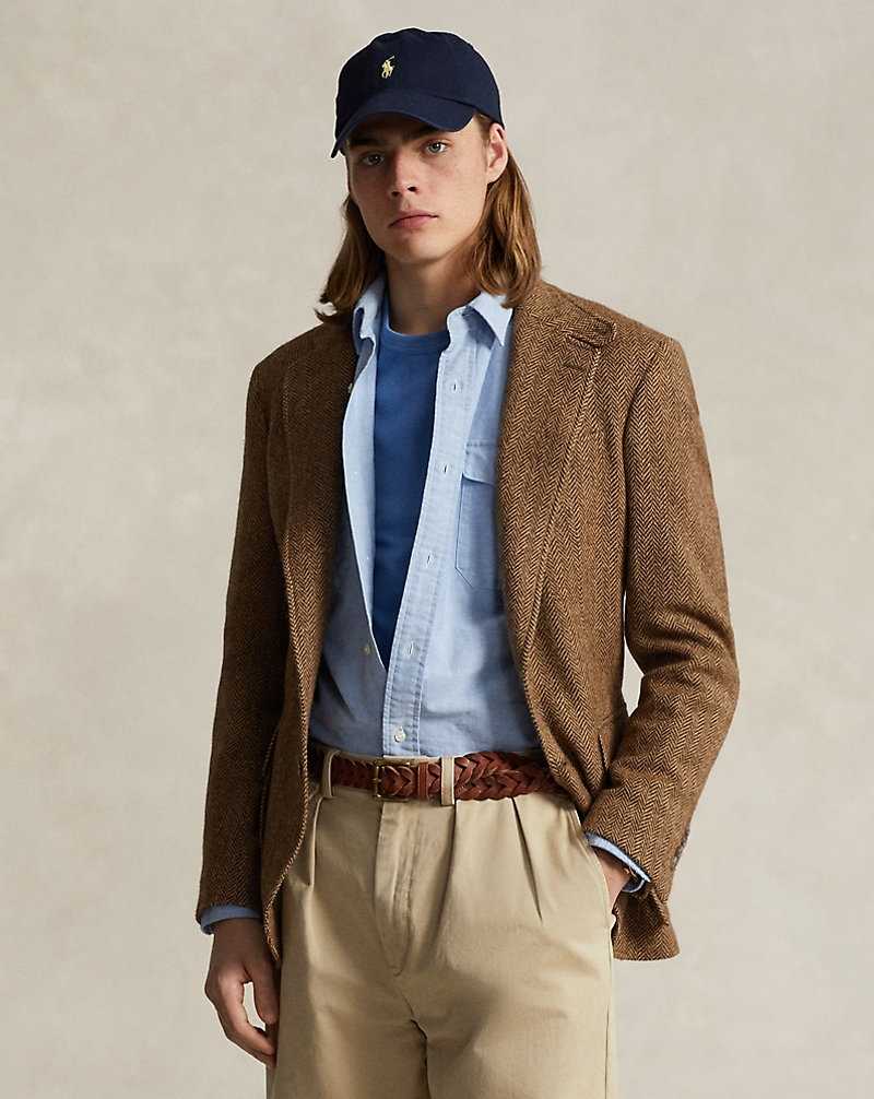 Blazers Ralph Lauren The RL67 Herringbone Hombre Marrom | BYNVFEG-98 - vista 1