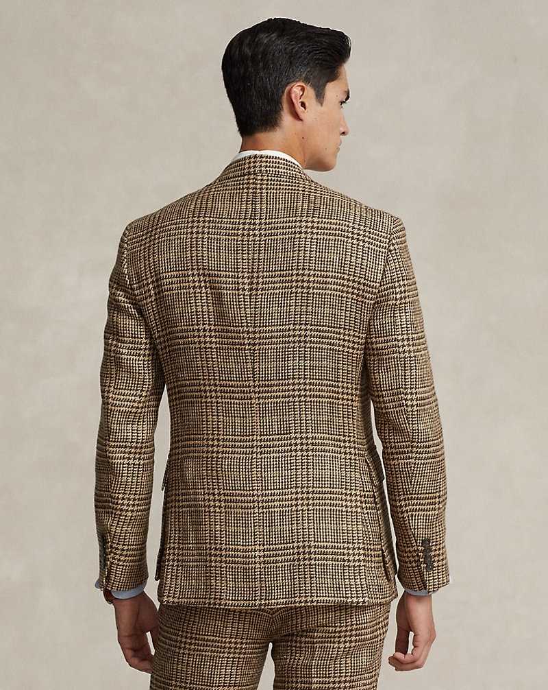 Blazers Ralph Lauren The RL67 Plaid Linen-Silk Hombre Sage/Tan/Brown Multi | AIMYSLN-38 - vista 4