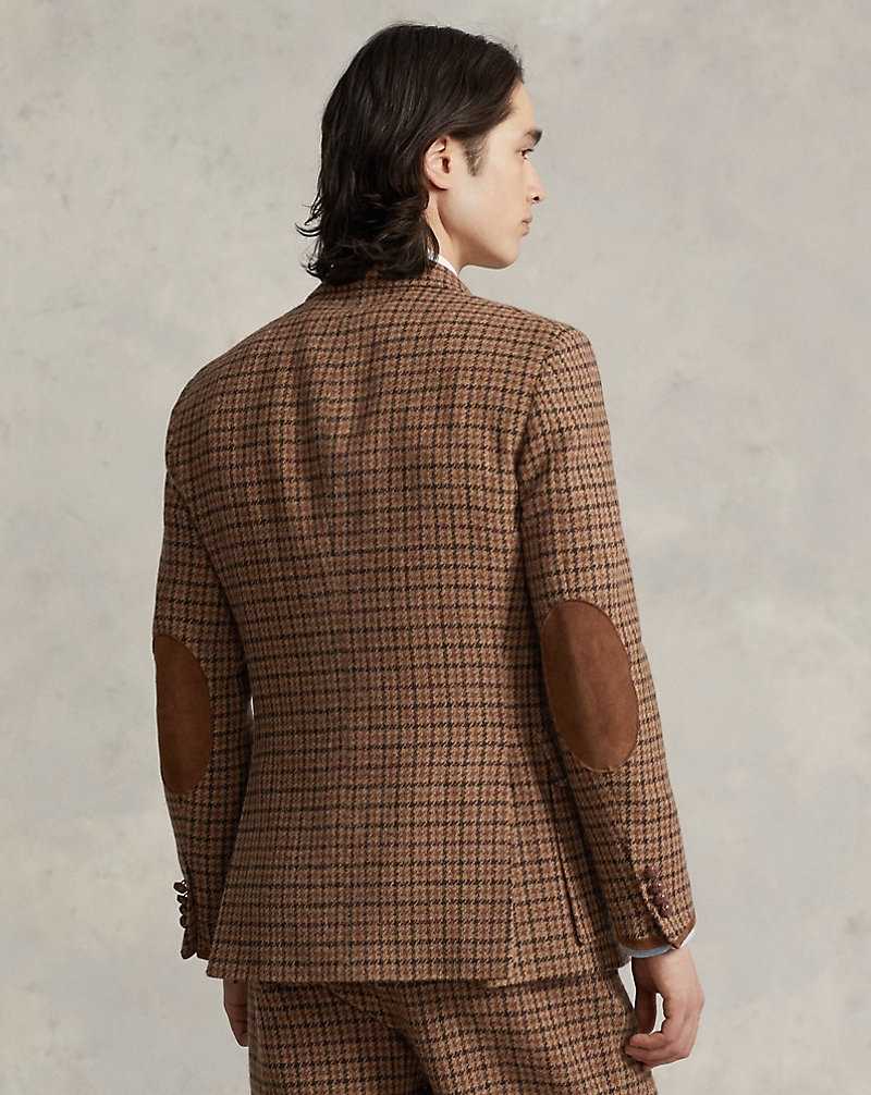 Blazers Ralph Lauren The RL67 Plaid Wool Hombre Brown/Tan | UKFSVHW-23 - vista 4