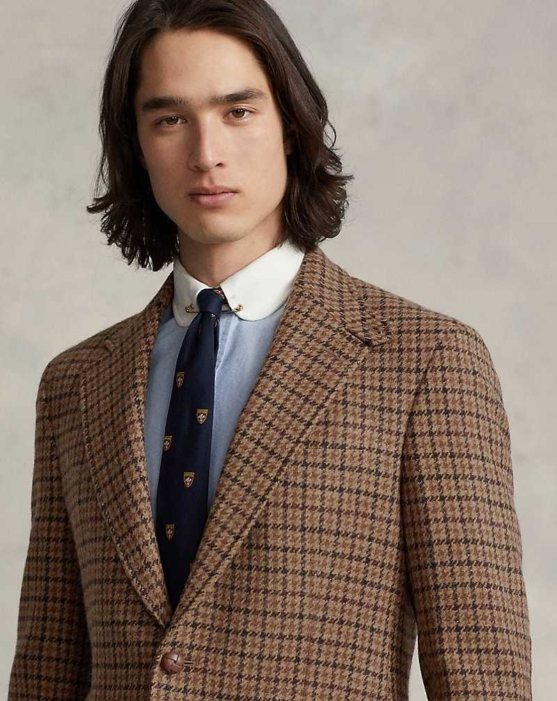 Blazers Ralph Lauren The RL67 Plaid Wool Hombre Brown/Tan | UKFSVHW-23 - vista 5