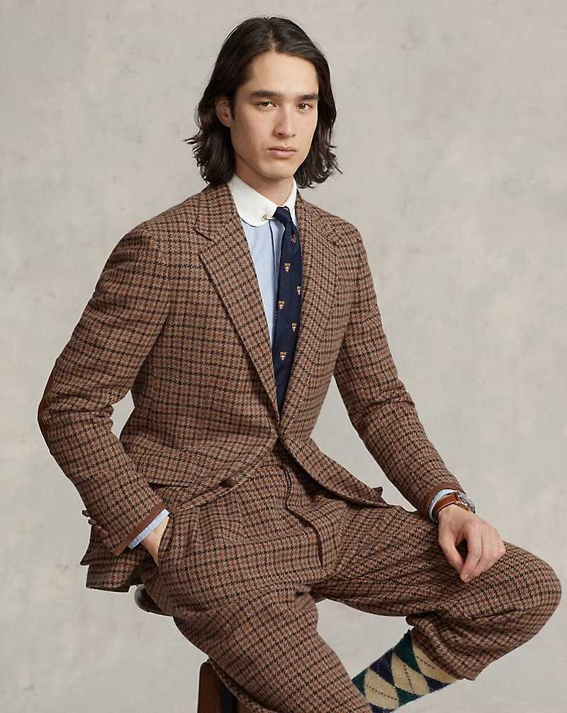 Blazers Ralph Lauren The RL67 Plaid Wool Hombre Brown/Tan | UKFSVHW-23 - vista 1