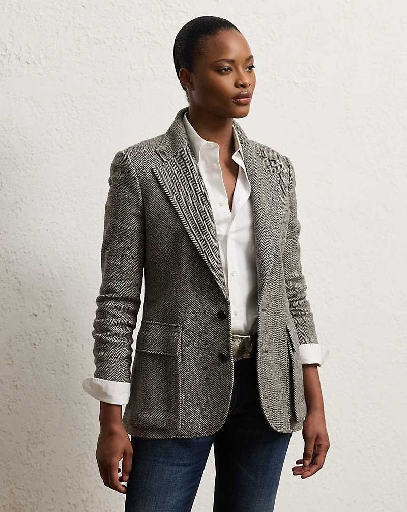 Blazers Ralph Lauren The Tweed Mujer Black/Cream | DOWZFCI-56 - vista 1