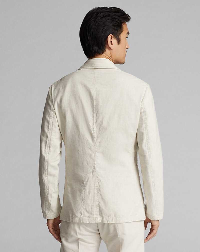 Blazers Ralph Lauren Unconstructed Cotton-Linen Sport Hombre Creme | TGEYDHO-50 - vista 4