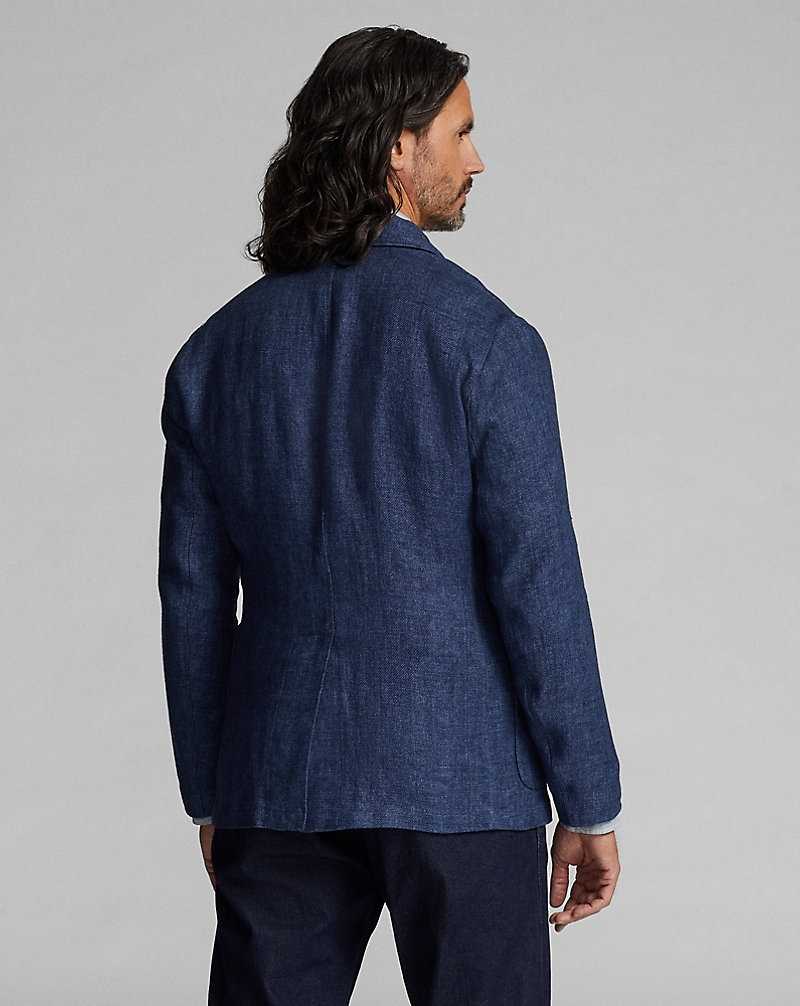 Blazers Ralph Lauren Unconstructed Linen Twill Sport Hombre Azules | BPQYVXM-14 - vista 4