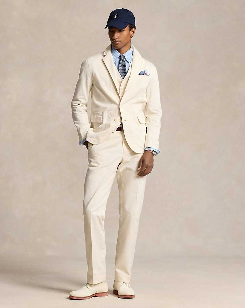 Blazers Ralph Lauren Washed Twill Waistcoat Hombre Creme | EIZOSTJ-89 - vista 3