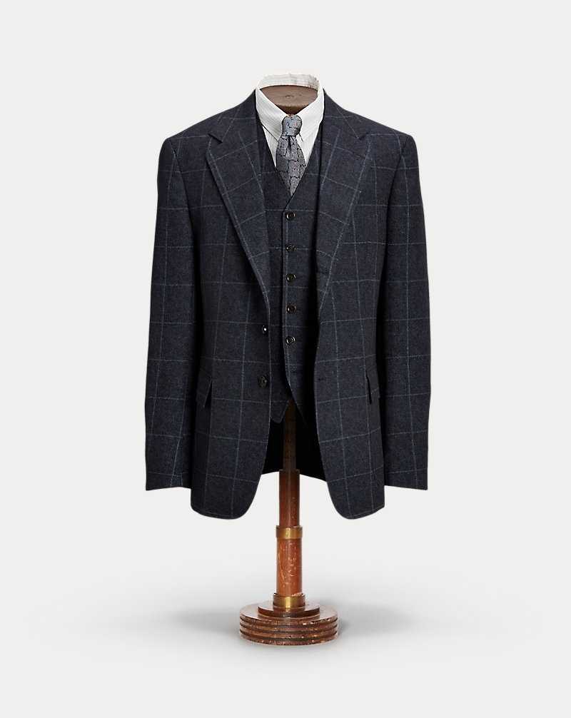 Blazers Ralph Lauren Windowpane Linen-Blend Hombre Navy/White | XQLUVHW-04 - vista 1