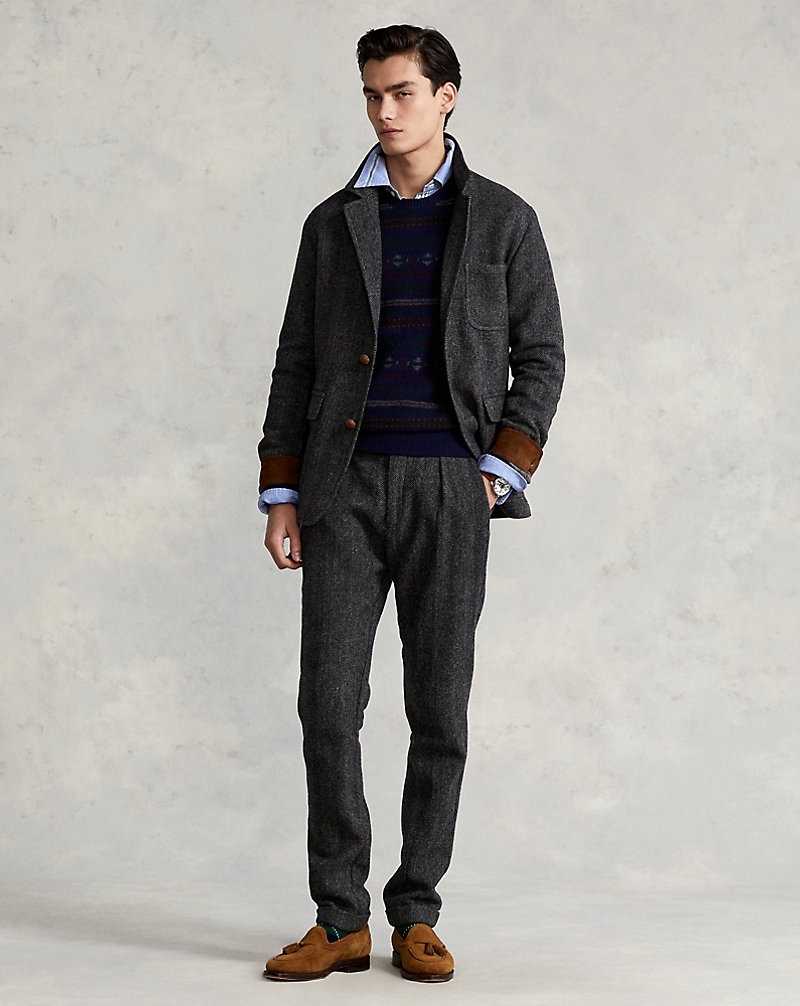 Blazers Ralph Lauren Wool Herringbone Hombre Grises | FQIWXTD-76 - vista 3