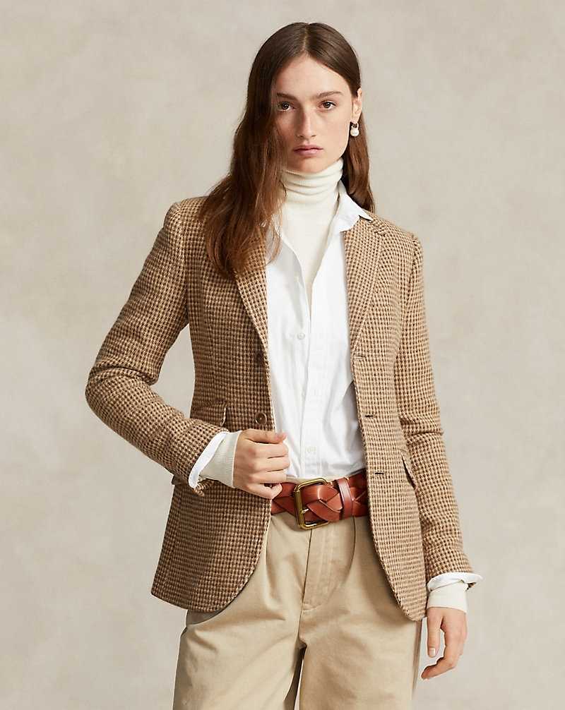 Blazers Ralph Lauren Wool-Blend Twill Hacking Mujer Taupe Birdseye | EGZFLCW-85 - vista 3