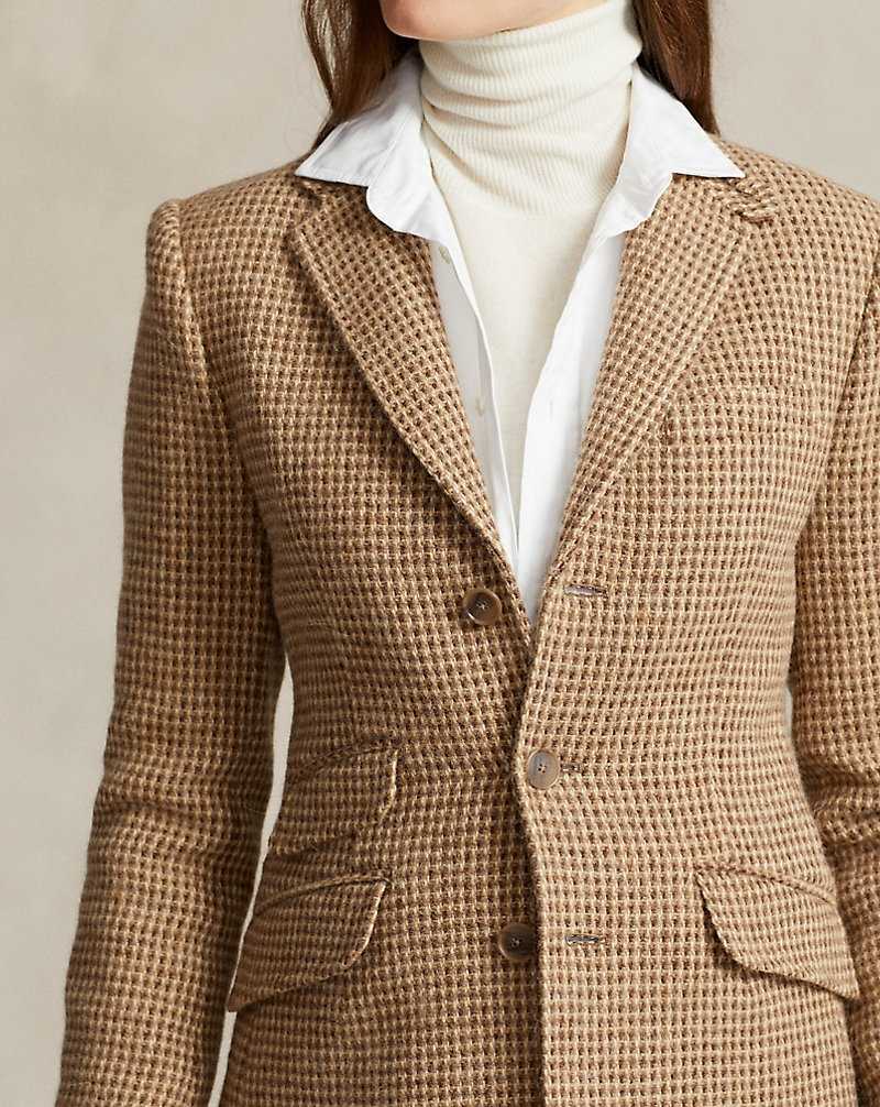 Blazers Ralph Lauren Wool-Blend Twill Hacking Mujer Taupe Birdseye | EGZFLCW-85 - vista 5
