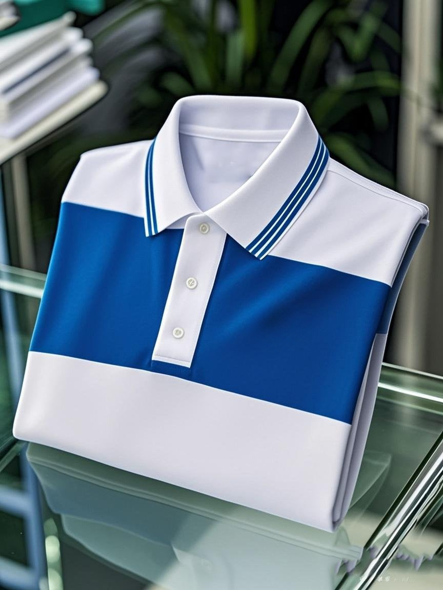 Camisa polo ejecutivo casual Button de manga corta para hombre