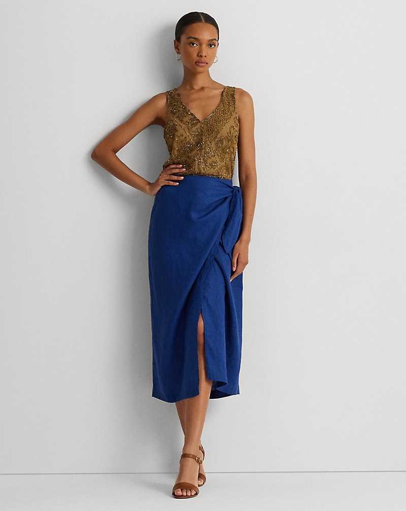 Blusa Ralph Lauren Beaded Mesh Sleeveless Mujer Burnished Tan | PHZTSWA-53 - vista 3
