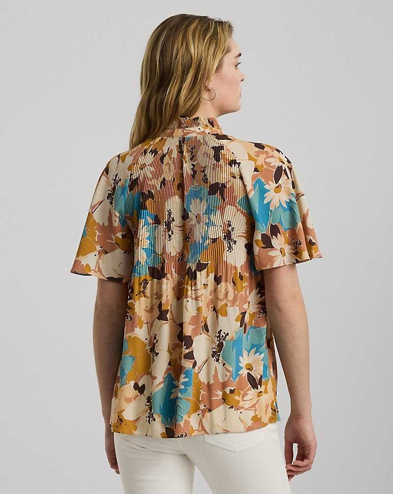 Blusa Ralph Lauren Floral Pleated Georgette Mujer Creme | AWMSXTF-32 - vista 4