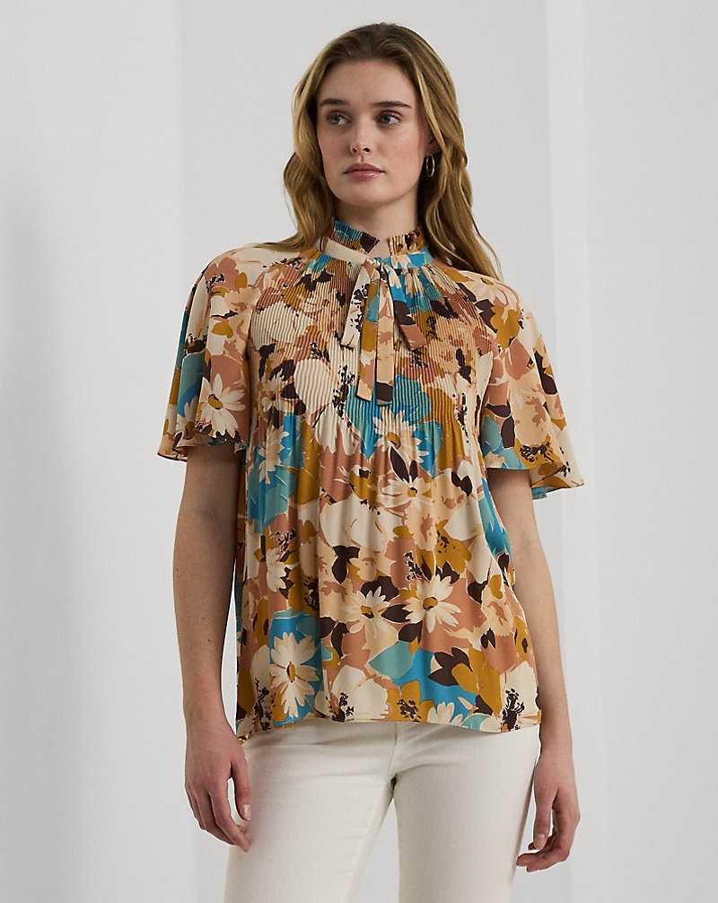 Blusa Ralph Lauren Floral Pleated Georgette Mujer Creme | AWMSXTF-32 - vista 1