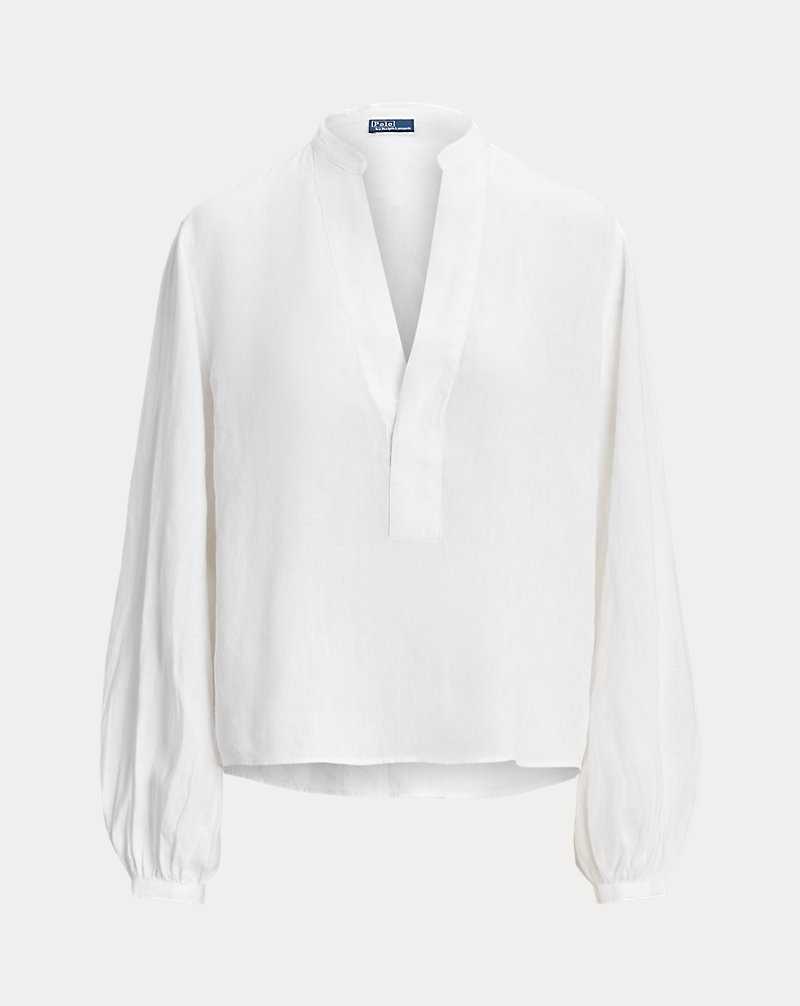 Blusa Ralph Lauren Linen Mujer Blancos | DHMVPUW-60 - vista 2