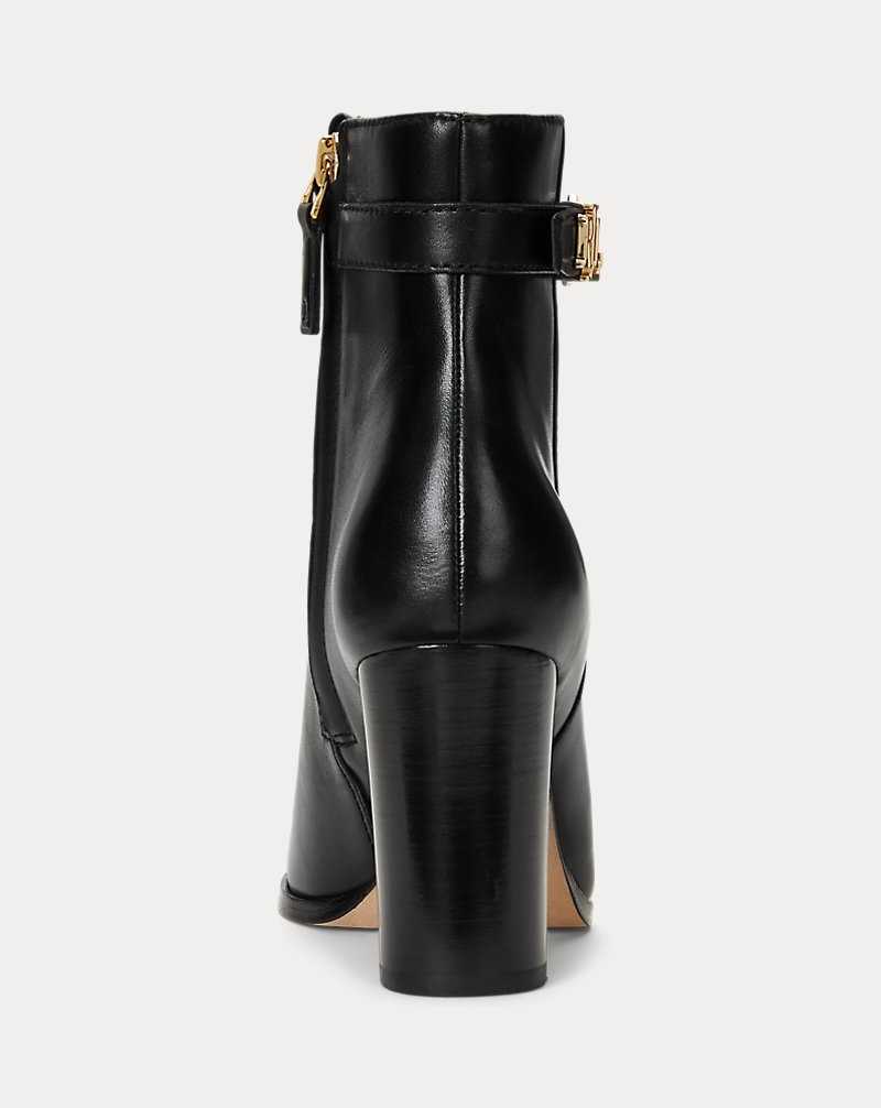 Botas Ralph Lauren Bailey Burnished Leatherie Mujer Negros | FUBKDZW-07 - vista 3