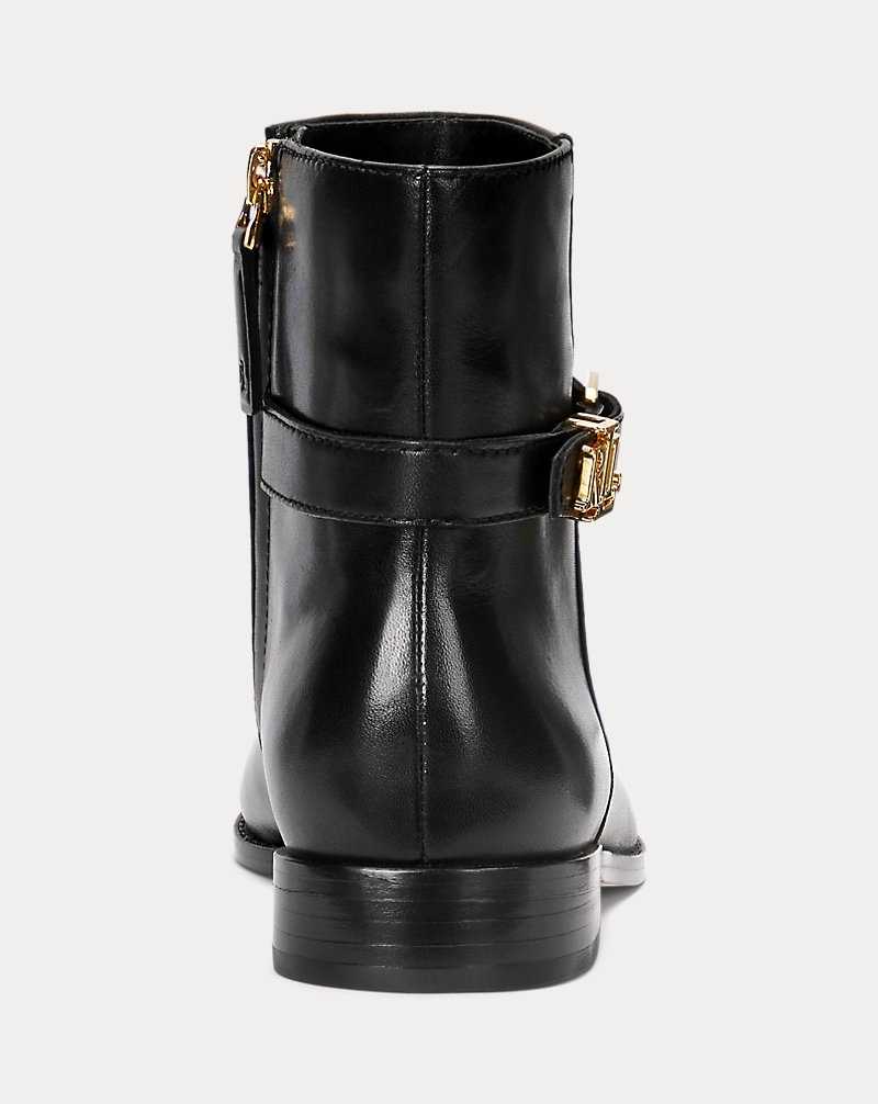 Botas Ralph Lauren Brooke Burnished Leatherie Mujer Negros | YQBOPIE-92 - vista 3