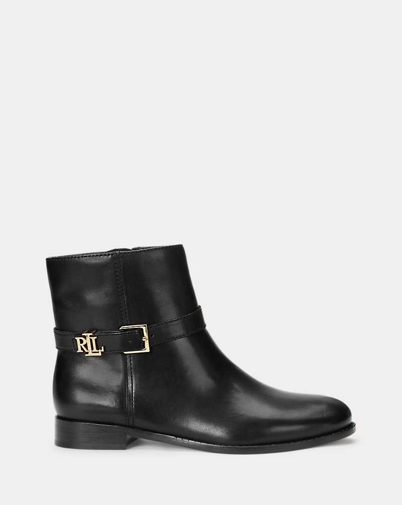 Botas Ralph Lauren Brooke Burnished Leatherie Mujer Negros | YQBOPIE-92 - vista 1