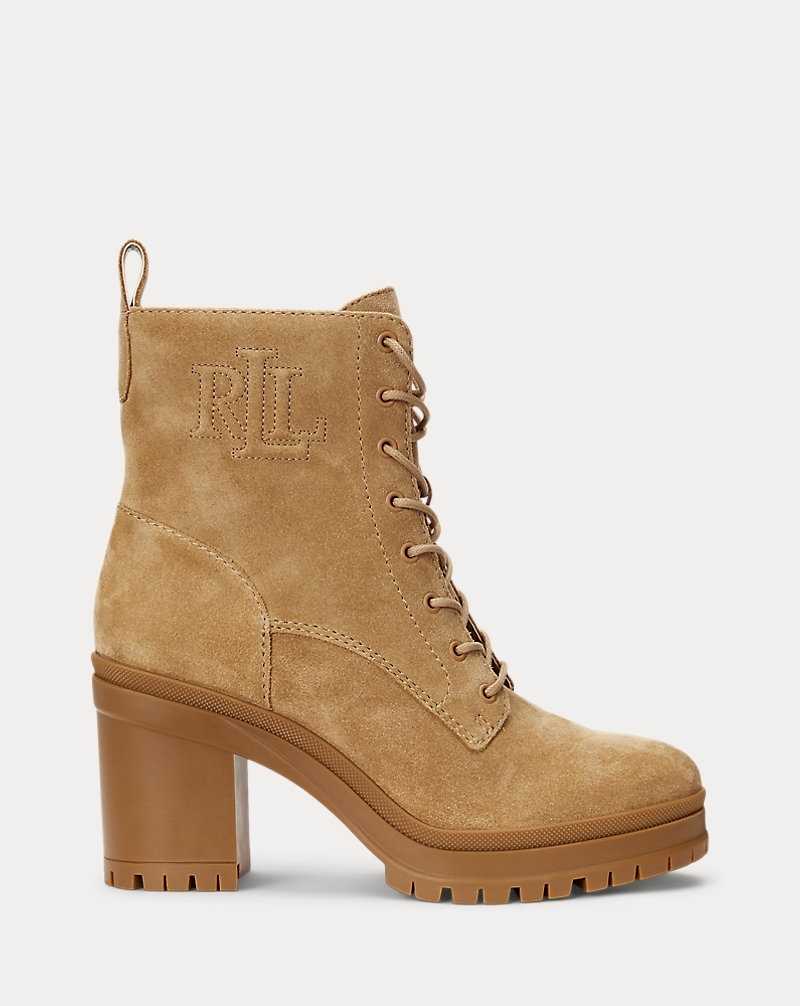 Botas Ralph Lauren Cameron Suedeie Mujer Camel | MSYJVPC-30 - vista 1