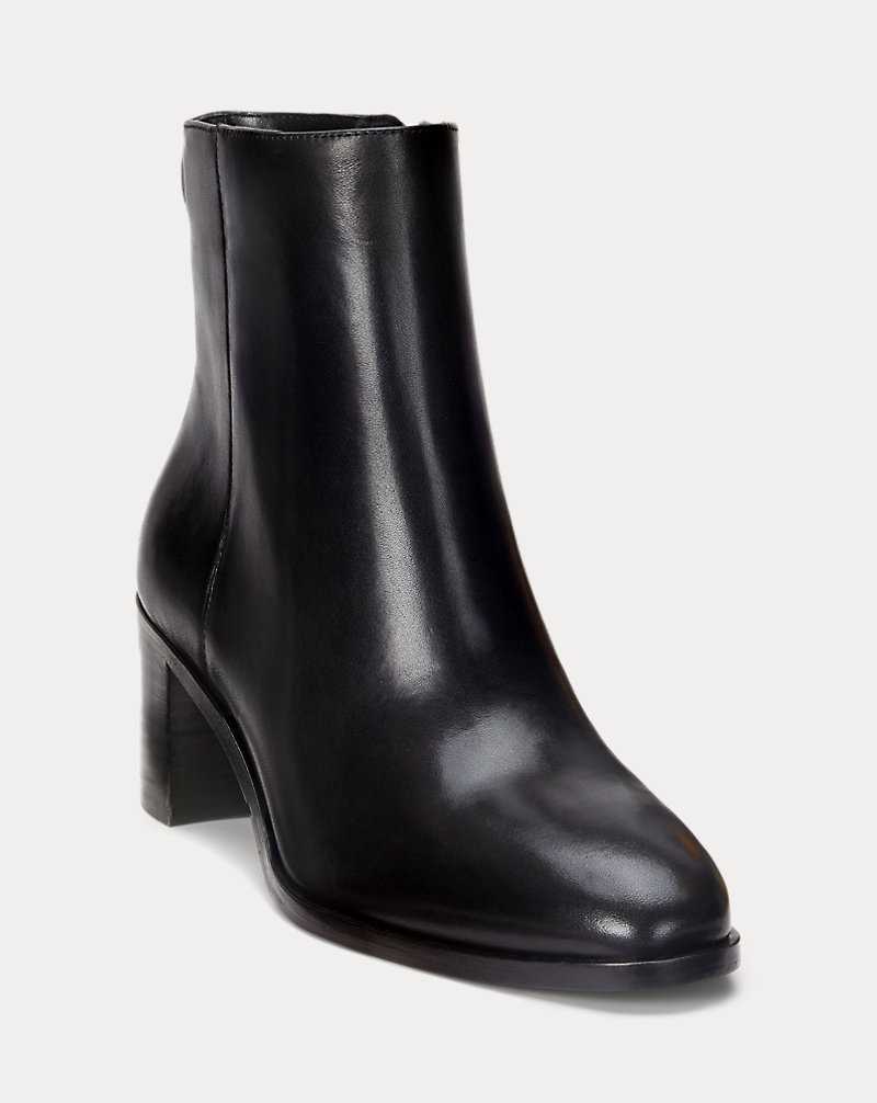 Botas Ralph Lauren Cassie Burnished Leatherie Mujer Negros | BXSIKQM-64 - vista 2