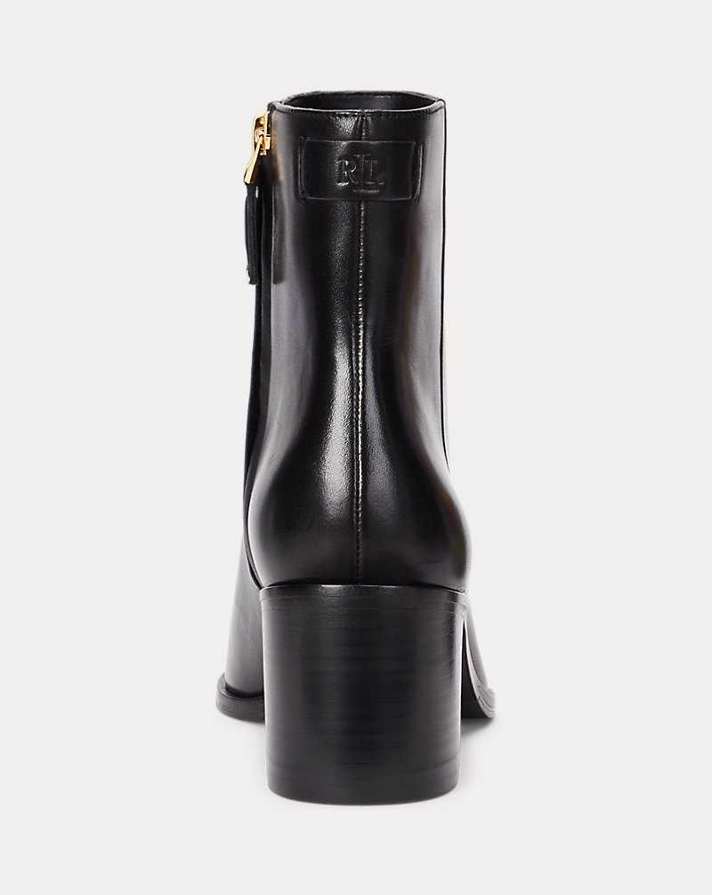 Botas Ralph Lauren Cassie Burnished Leatherie Mujer Negros | BXSIKQM-64 - vista 3