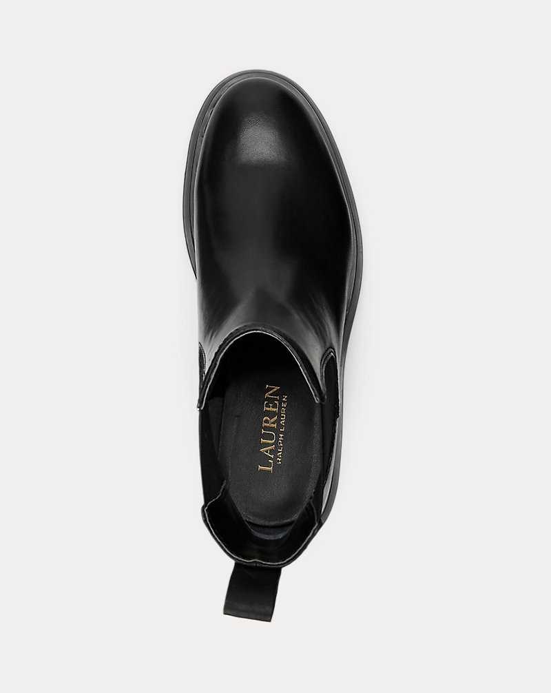 Botas Ralph Lauren Corinne Burnished Leatherie Mujer Negros | KBJFUHE-67 - vista 4
